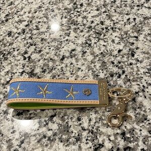 Spartina Blue and Gold Starfish Keychain